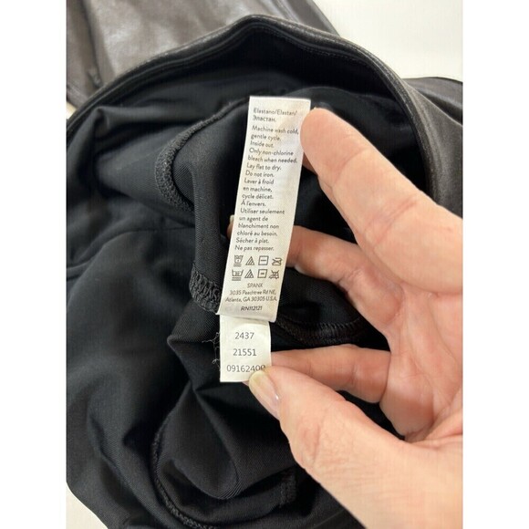 Spanx Faux Leather Leggings Black Medium Skinny Leg - Picture 11 of 12